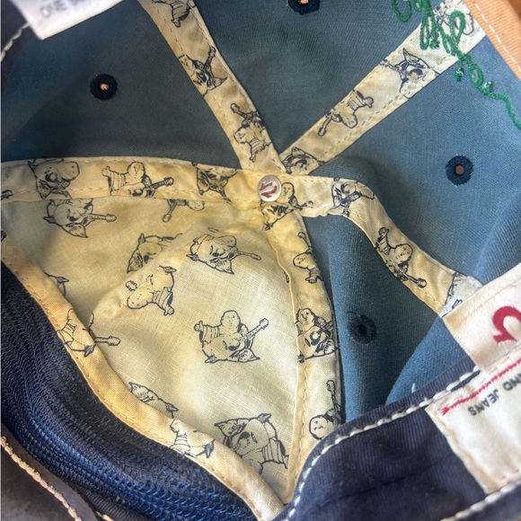 True Religion Patchwork Distressed Strapback Hat Cap EUC OSFA - Picture 10 of 10